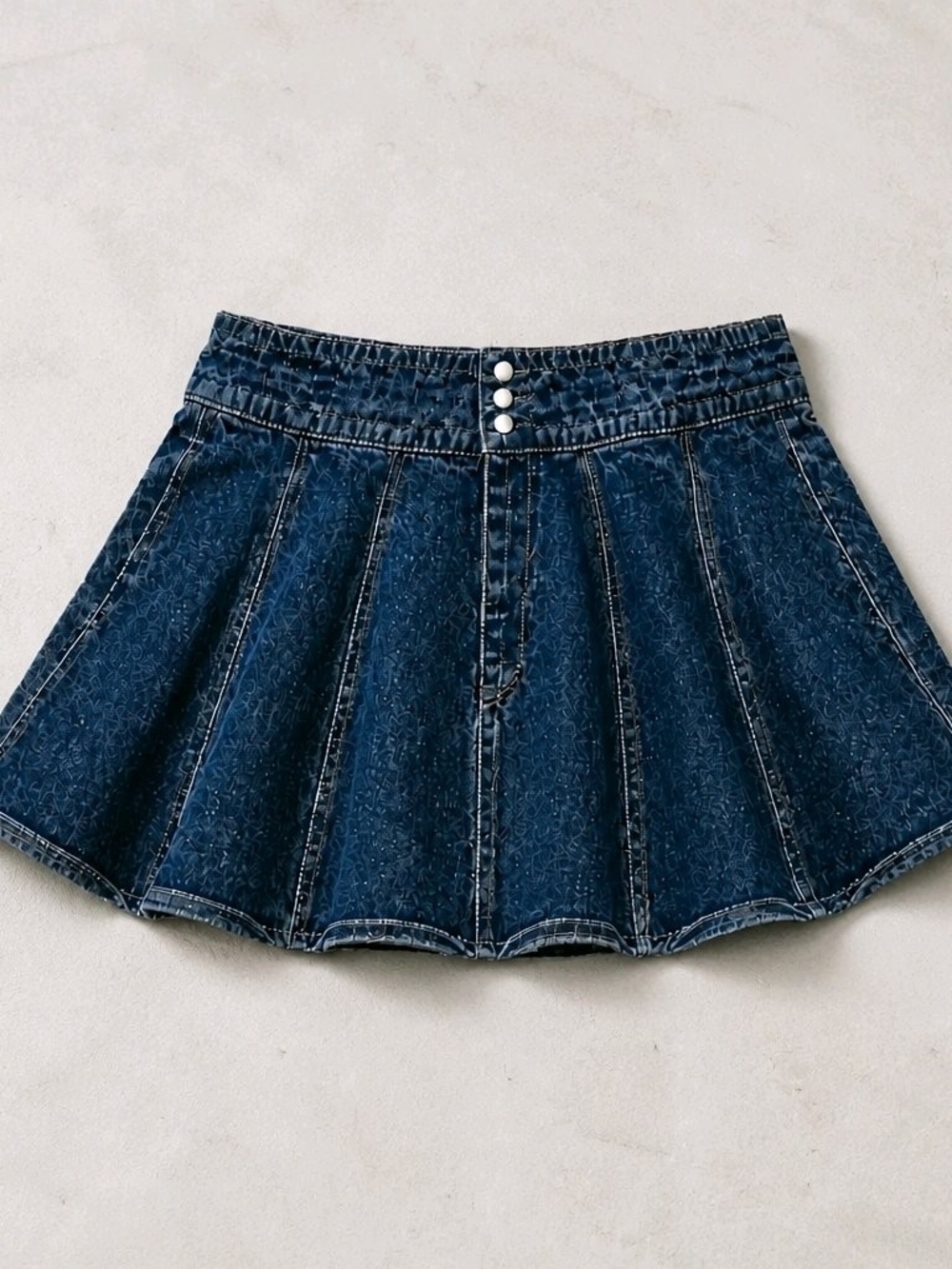 STEVE MADDEN Medium Wash Blue Denim Mini Skort